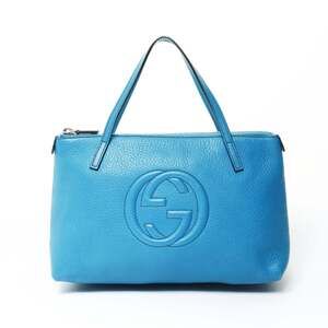 GUCCI Authentic Blue Leather Bag